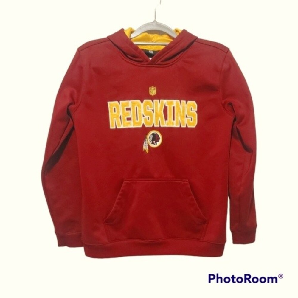 NFL Youth Red Redskins Hoodie with Yellow Accent